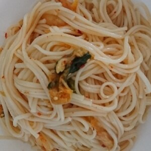 キムチとそうめんのビビン麺風♪